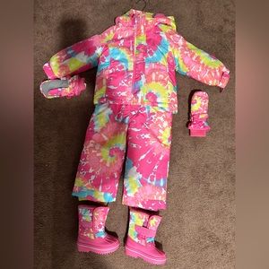 Toddler girl Rainbow snowsuit, size 2, children’s place